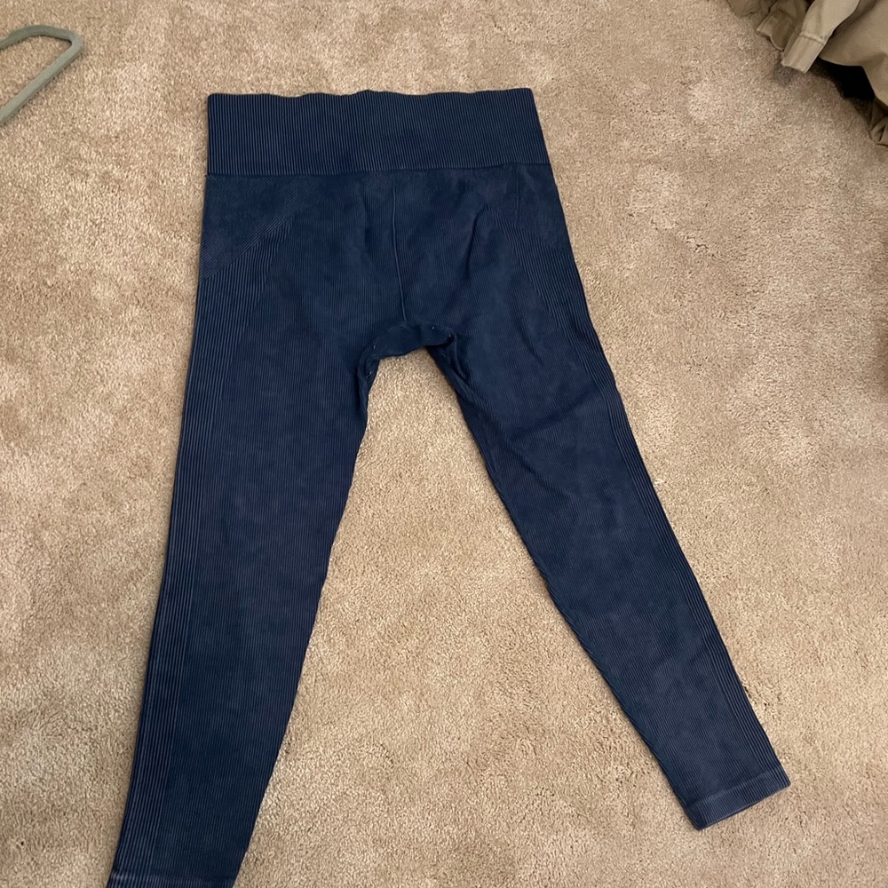 JoyLab Navy Textured Fabric High Rise 7/8 Leggings Size XL